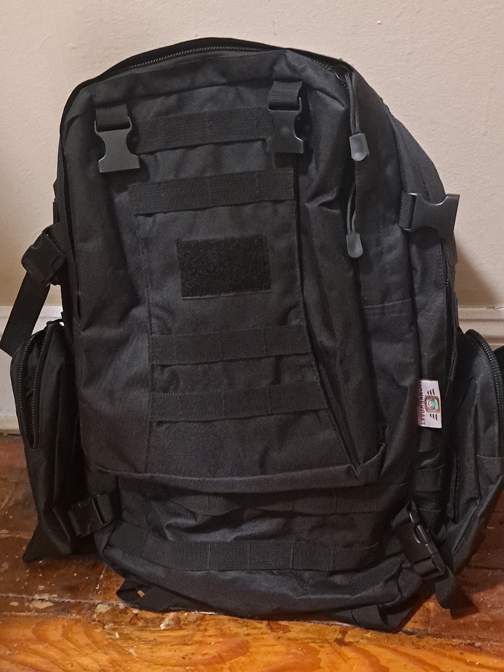 Black Hydration Tactical Backpack with MOLLE Panels